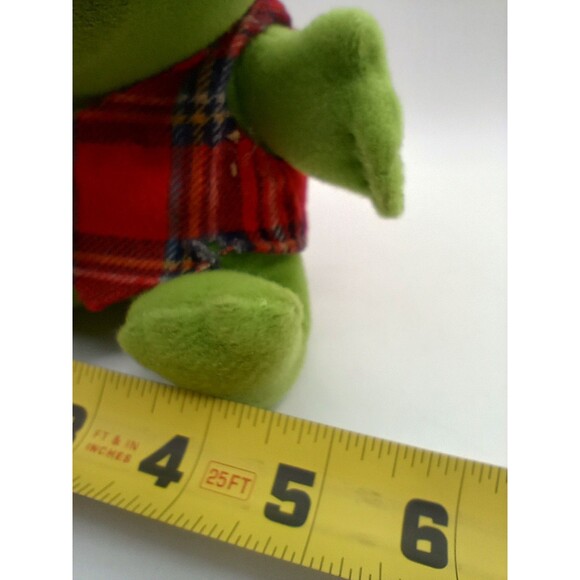 Vintage Baby Kermit Frog 1987 JIM HENSON Plush Muppets with Plaid Shirt 8'' - Picture 8 of 8